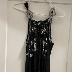 Elegant Black and White Maxi Dress